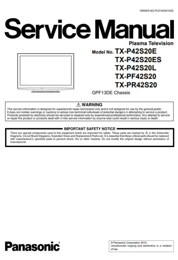 GPF13DE_TX-P42S20E, TX-P42S20ES, TX-P42S20L, TX-PF42S20, TX-PR42S20